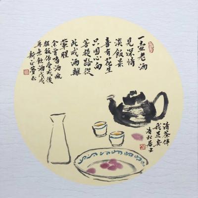 石梦松生活-一壶老酒见深情，淡饭最喜有花生。只因心向菩提路，从此戒酒离荤腥。石梦松【图1】