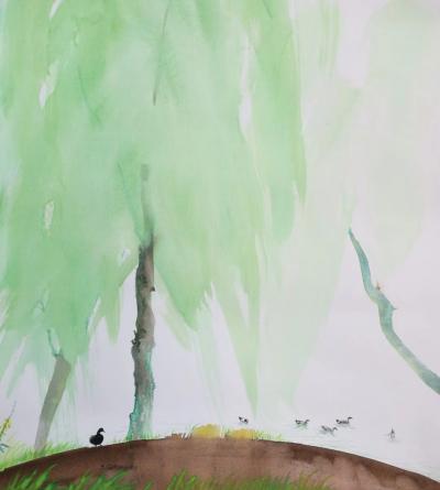 王征明日记-王征明国画新作，尺寸37x41【图1】