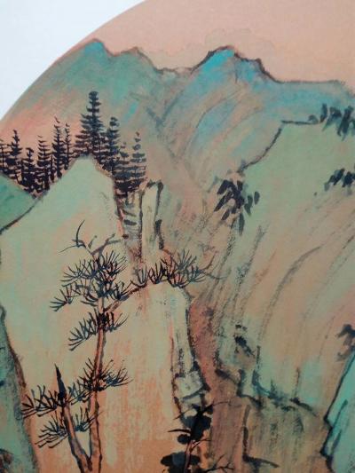 高勇利日记-《寒澗孤松》，50*50卡紙圓光，高勇利
《松》     唐    李峤
　【图4】