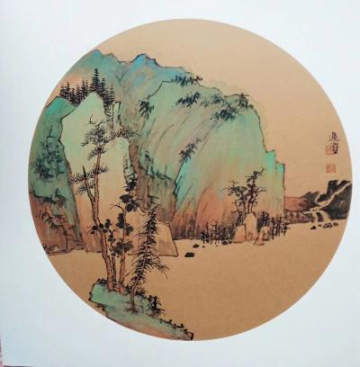 高勇利日记-《寒澗孤松》，50*50卡紙圓光，高勇利
《松》     唐    李峤
　【图5】