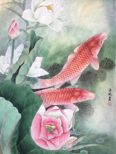 汪林日记-完成年年有余85x45cm，汪林【图2】