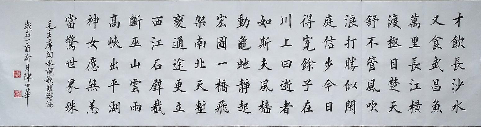 陈世华书法作品《毛主席词 水调歌头游泳》