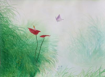 王征明日记-王征明国画新作，尺寸54x39【图1】