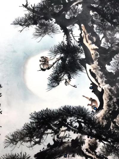 罗树辉日记-四尺整纸国画山水《祥和》，刚刚完成。
罗树辉【图4】