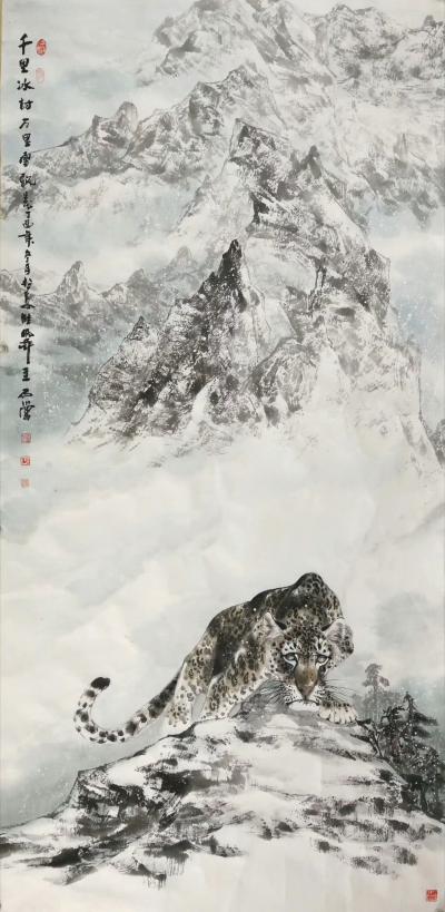 石川收藏-国画《千里冰封万里雪飘》
我置身于这水与墨、黑与白调绘的画面里，遂将生命释解成【图1】