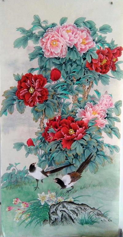 胡记领日记-六尺竖幅工笔，胡记领【图2】