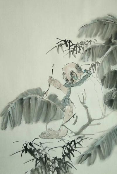 于波日记-国画《大伽》练習之作。于波【图1】