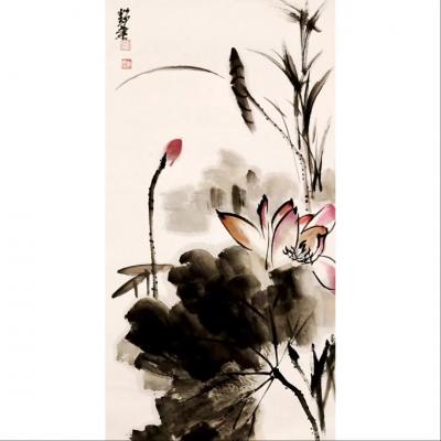 龙则霏日记-静叶（荷生），龙则霏国画作品        
编号2018-197
规格：四【图1】