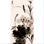 龙则霏日志-静叶（荷生），龙则霏国画作品        
编号2018【图1】