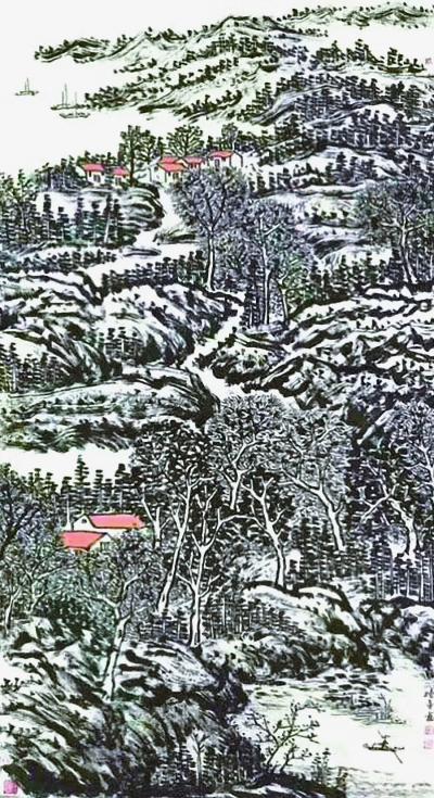 马培童收藏-2018年我的书画作品价格，焦墨焦彩山水 ，画展精品每平尺二万元，每一幅作品，都【图1】