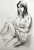 艺术家覃莽日记:覃莽的人物速写欣赏
规格：八开（素描纸）【图0】