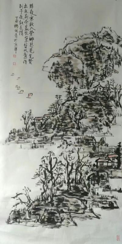 杨牧青日记-款识:昨夜寒林入梦乡……杨牧青于北京。
规格:136cm×68cm/8平尺多【图1】