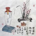 石梦松日志-浓情如酒醇，淡交似茶香。石梦松国画作品【图1】