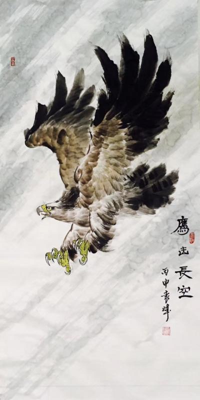 袁峰日记-苍鹰作品欣赏，袁峰国画作品【图1】