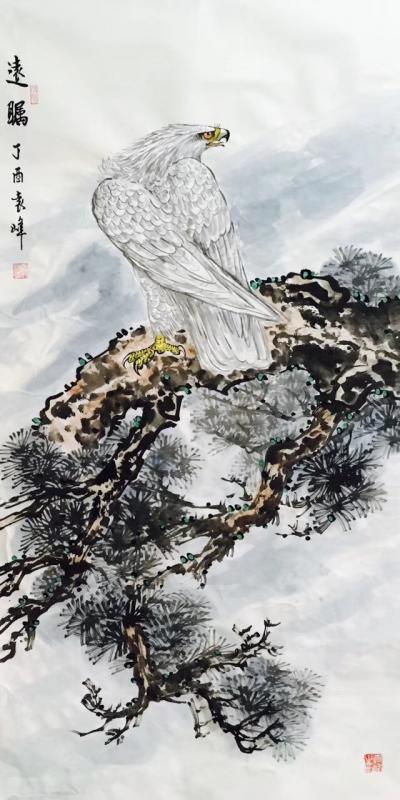袁峰日记-苍鹰作品欣赏，袁峰国画作品【图5】