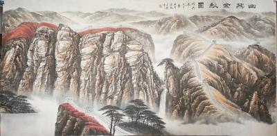 宁建华日记-国画山水（幽燕金秋图），大八尺，今天刚完成请老师们欣赏指导
宁建华【图1】