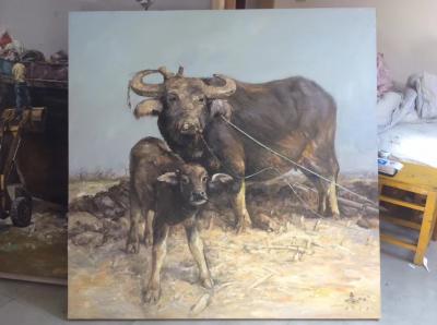 宋德发日记-水粉画《牛》，尺寸50×60，乡村题材
宋德发【图1】