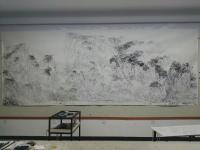 艺术家于立江日记:丈六国画山水《燕山雄风》，接近完成，贴图创作过程以纪念
于【图1】