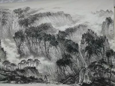 于立江日记-丈六国画山水《燕山雄风》，接近完成，贴图创作过程以纪念
于立江【图3】