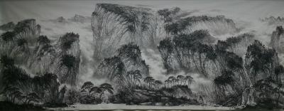 于立江日记-丈六国画山水《燕山雄风》，接近完成，贴图创作过程以纪念
于立江【图6】