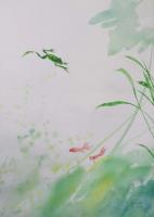 艺术家王征明日记:形式上:水墨特点与水彩特点的结合。意境:唯美。境界:清新优雅【图0】