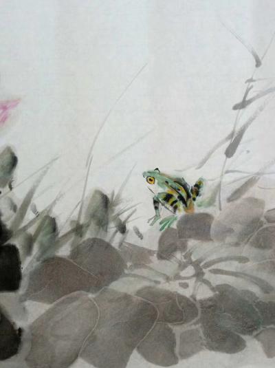 高勇利日记-国画《荷塘清趣》，高勇利
69*69cm
軟片未裝裱【图2】