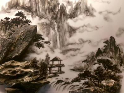 杨增超日记-奇石瓷画《幽谷烟云》，杨增超【图3】