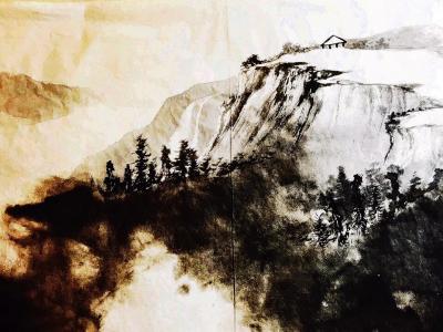 张近生日记-泼 墨 进 行 中 ........（大画分部）。张近生国画作品【图1】