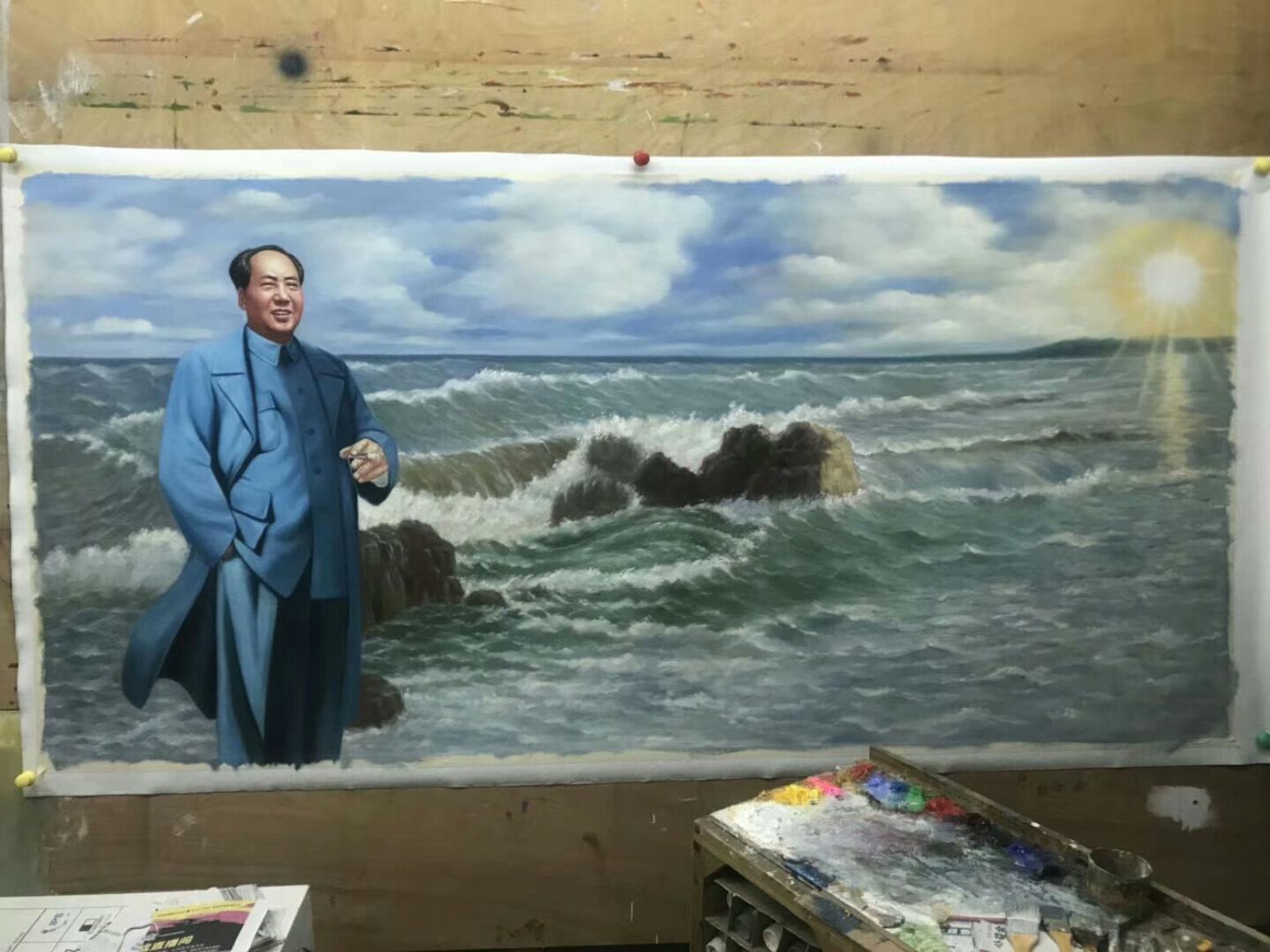 张恒久油画作品《伟大领袖毛主席》【图1】