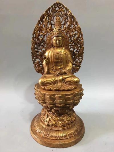 东方古玩城堡收藏-回流老铜器鎏金背光释迦摩尼佛摆件，尺寸细节如图，重4340克，喜欢就私聊我【图1】