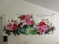 艺术家王长泉日记:国画牡丹《花开富贵春满园》，尺寸180×98，新完成的客户订【图0】