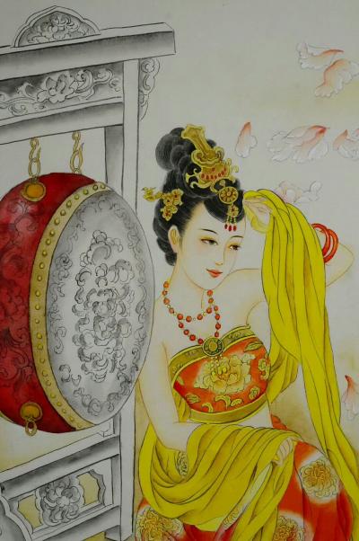 韩梅日记-人物工笔画，《古典美女》，四尺整张
韩梅 画作【图1】