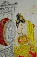 艺术家韩梅日记:人物工笔画，《古典美女》，四尺整张
韩梅 画作【图0】