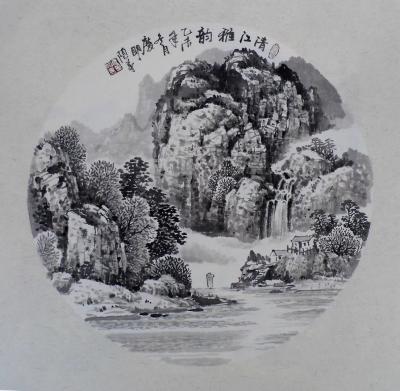 陈庆明日记-国画山水圆扇一组，陈庆明作品【图2】