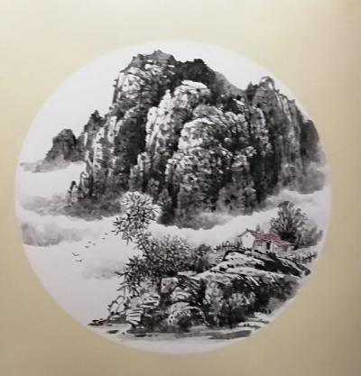 陈庆明日记-国画山水圆扇一组，陈庆明作品【图4】