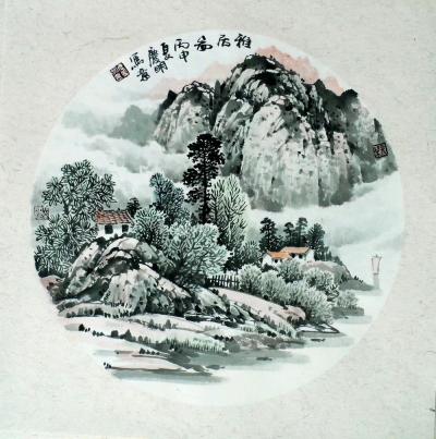陈庆明日记-国画山水圆扇一组，陈庆明作品【图6】