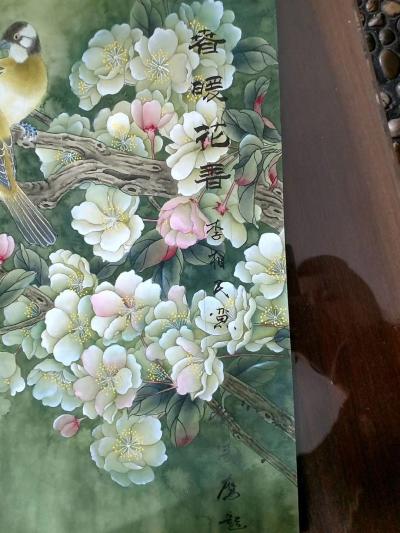 邓凌鹰日记-我和近期在京治病的著名工笔画家大师李相民合作的二幅精品:《茶马古道》和《春暖花香【图4】