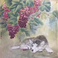 艺术家汪林日记:新作工笔画完成，60×60cm，汪林【图0】