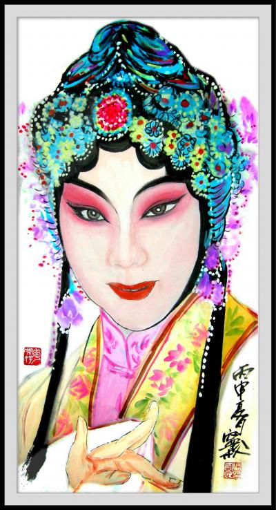 潘宁秋日记-戏曲国画《花旦系列》四尺四开69cmX35cm【图4】