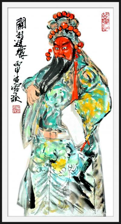 潘宁秋日记-戏曲国画《老生系列》四尺四开69cmX35cm【图4】