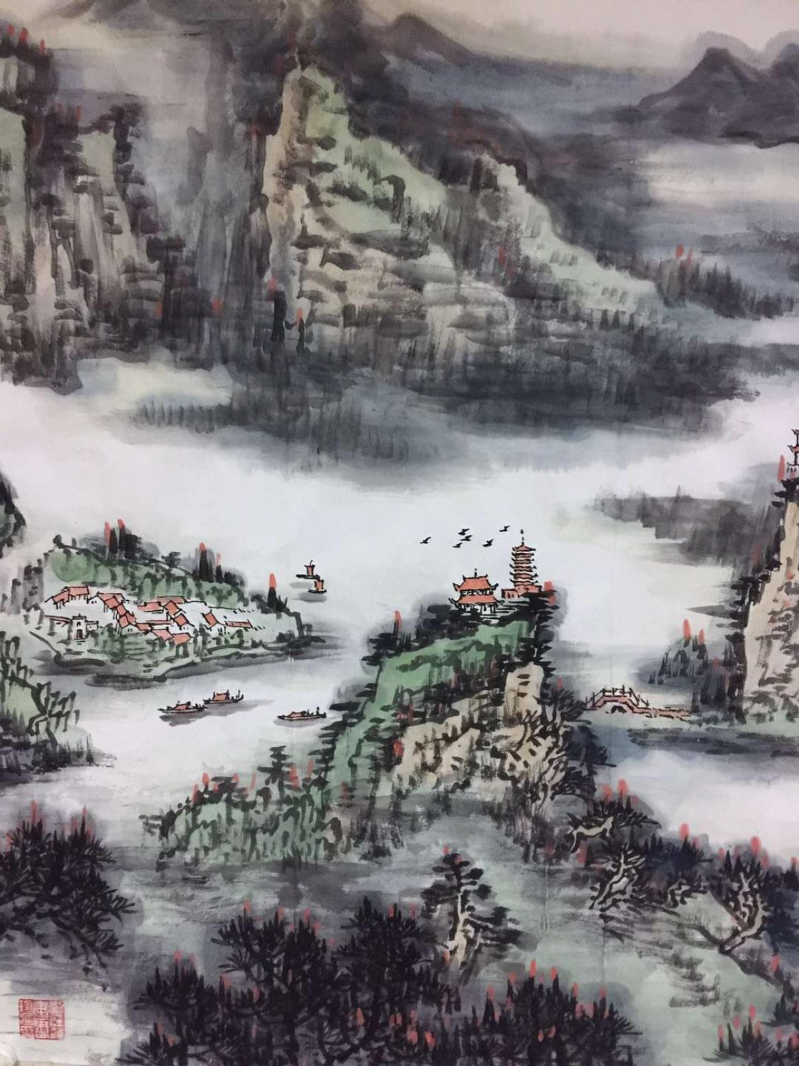 刘应雄国画作品《潇湘八景全景图》【图0】