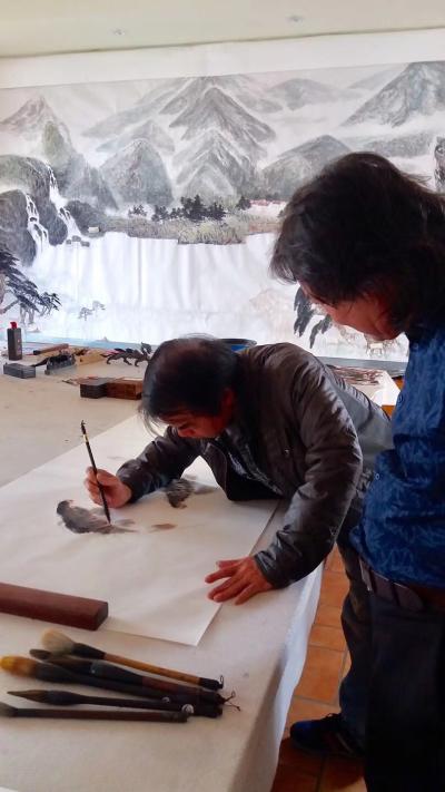 叶仲桥收藏-3月15日，一众原肇庆工艺美术研究所学习班同学好友，书画艺术家到我画室品茗、书画【图4】