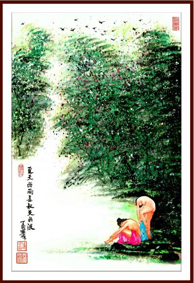 潘宁秋收藏-新《春夏秋冬》
四尺三开69cmX46cm【图3】