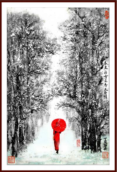 潘宁秋收藏-新《春夏秋冬》
四尺三开69cmX46cm【图4】