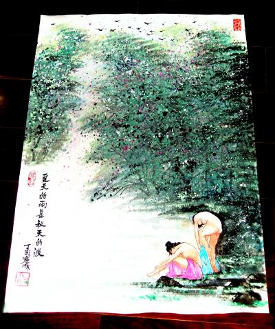 潘宁秋收藏-新《春夏秋冬》
四尺三开69cmX46cm【图7】