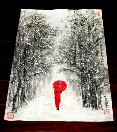 潘宁秋收藏-新《春夏秋冬》
四尺三开69cmX46cm【图8】