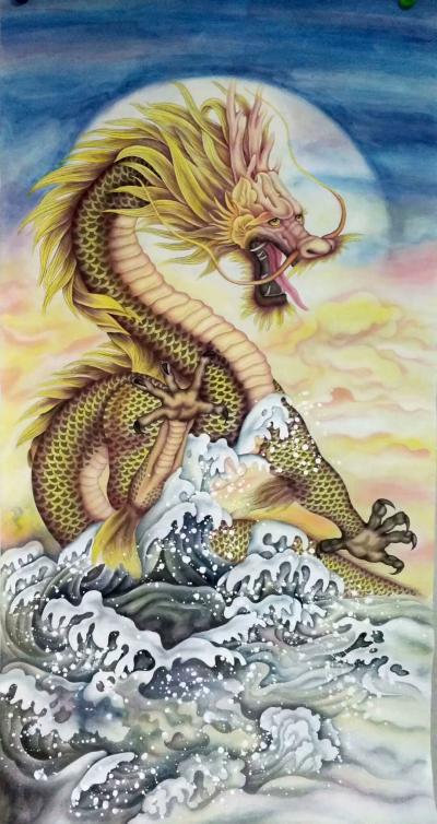 王丁收藏-工笔画《龙行天下》，客户订制两幅，已完成
王丁【图1】
