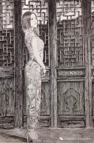 马国斌日记-马国斌人物钢笔画系列。【图1】