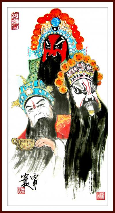 潘宁秋日记-国画《脸谱》
四尺四开69cmX35cm【图1】