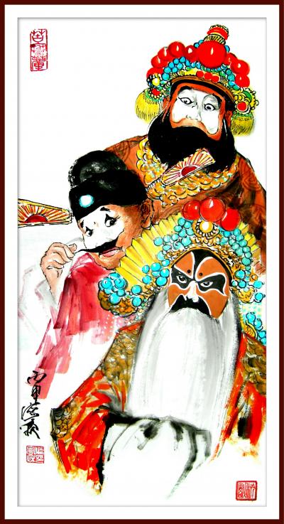 潘宁秋日记-国画《脸谱》
四尺四开69cmX35cm【图2】